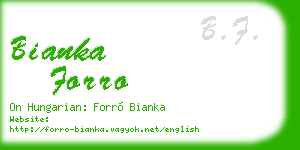 bianka forro business card