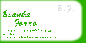 bianka forro business card